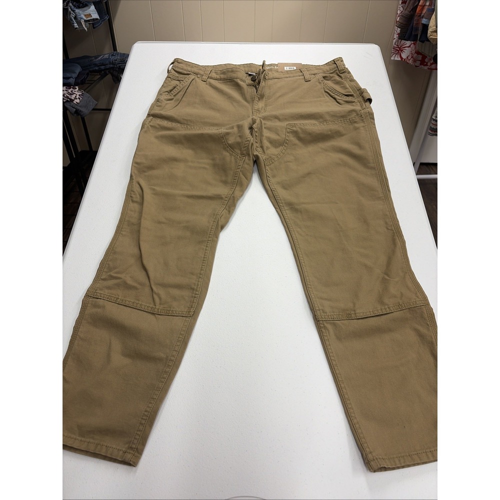 Carhartt Womens 18 Reg Slim Fit Crawford Double Front Khaki Pants Canvas Cotton